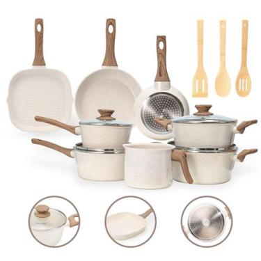 Imagem de Jogo De Panelas Completo 11 Pç Cerâmico Indução - Vanilla - Mimo Style