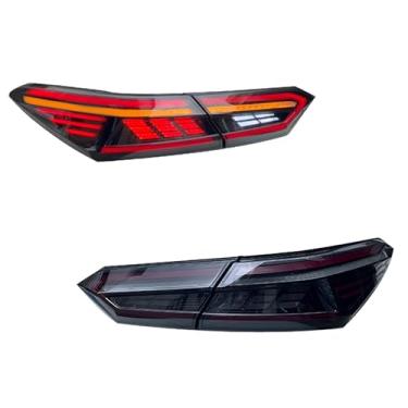 Imagem de INTERSGROUPAL Nova lanterna traseira RGB para Toyota Camry 2018-2023, conjunto de lanterna traseira LED de 8ª geração (par) (estilo geral)