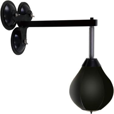 Imagem de Bolsas De Velocidade Para Montagem Em Parede De Boxe Bolsa Puhing De Couro Flexível Para Adultos Crianças Ventosa Alívio Bolas De Estresse Brinquedos Para Treino, Black, 22 cm (8.6 inch)