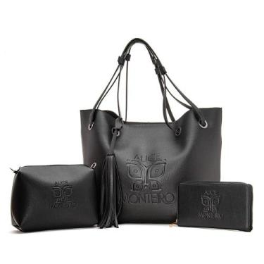 Imagem de Kit 3 peças Bolsa Com Carteira e Necessarie porta maquiagem - Alice Mo
