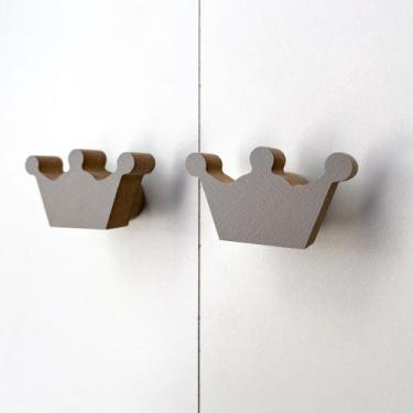 Imagem de 10 Puxadores Coroa Infantil Gaveta Armário Móveis Cômoda - Souvenir De