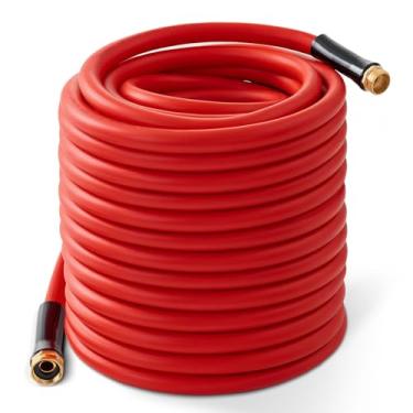 Imagem de Mangueira de jardim 45,7 m x 3/10.2 cm, resistente -45.6 °C a 87.8 °C, mangueiras de borracha flexível de 600psi, acessórios sólidos de 0,9 cm para gramado e jardim ao ar livre para todos os climas