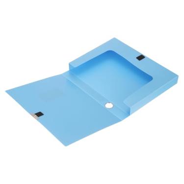 Imagem de M&G Caixa organizadora de arquivos, caixas de arquivo de plástico azul A4, pasta de arquivos, caixas de documentos, caixas de arquivos, caixas com tampa para banco, escritório, casa, 30 x 24 x 3 cm