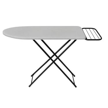 Imagem de Tábua De Passar Roupa Com Altura Regulável Em 3 Níveis, Porta-Ferro Acoplado, Estrutura Reforçada, Tecido Térmico Resistente Ao Calor E Design Dobrável Para Fácil Armazenamento