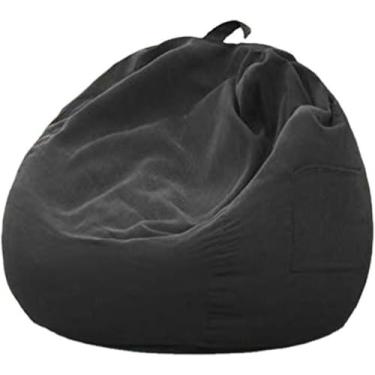 Imagem de Cadeira De Saco De Feijão Gigante De Armazenamento De Bichos De Pelúcia Capa De Cadeira De Saco De Feijão Substituição De Algodão Para Adultos, Dark Gray, 81cm
