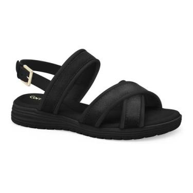 Imagem de Sandália Feminina Comfortflex Tiras Cruzadas em X Fivela Confortável, 