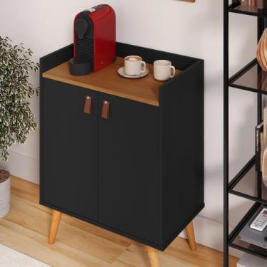 Imagem de Aparador Armario Buffet Cantinho do Café 2 portas Pés Palito e pratele