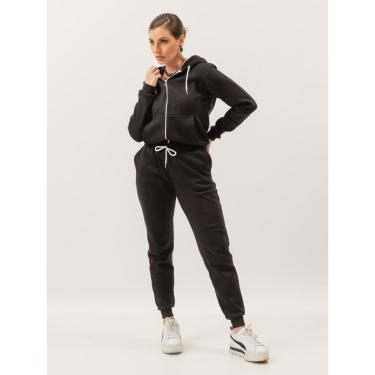 Imagem de Conjunto abrigo de Frio Outono Blusa e Calça Inverno Agasalho Touca-Feminino