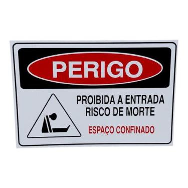 Imagem de Placa DE Sinalização PROIBIDO A ENTRADA RISCO DE MORTE 30X20 - ASELETR