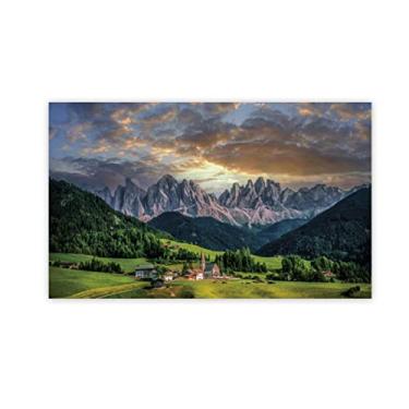 Imagem de Pintura de arte de parede em tela de paisagem - Pôr do sol à noite - Impressão de imagem de natureza em tela-paisagem em tela - Pôster e impressões de decoração de parede 40 x 65 cm 15 x 65 cm sem