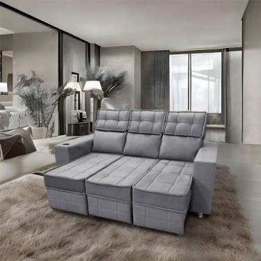 Imagem de Speciale Home - Sofá Retrátil e Reclinável 3 lugares Londres 1.90cm com Molas Suede Speciale Home