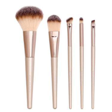 Imagem de Kit 5 Pincéis Para Maquiagem Linha Champagne - Miss Frandy