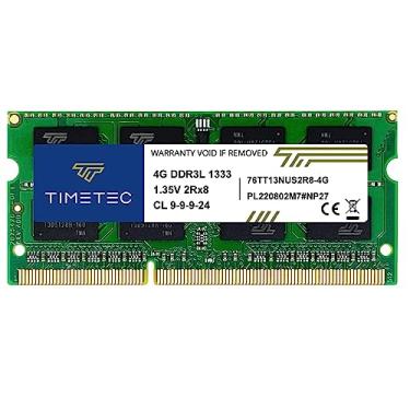 Imagem de Timetec 4GB DDR3 / DDR3L 1333MHz PC3-10600 Non-ECC Unbuffered 1.5V / 1.35V CL9 2Rx8 Dual Rank Baixa Densidade 204 Pinos SODIMM Laptop Notebook PC Computador Memória RAM Atualização (4GB)