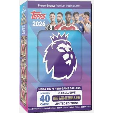 Imagem de Topps Premier League 25/26 New - One Random Mega Tin - 40 Cards Including 3 Exclusive LE Soccer Cards with Hassential Sticker