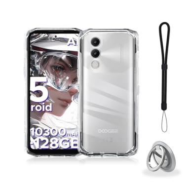 Imagem de NOUKAJU Capa para DOOGEE Blade 20, capa protetora transparente de TPU, função de suporte, suporte ajustável, capa protetora para DOOGEE Blade 20 (transparente)