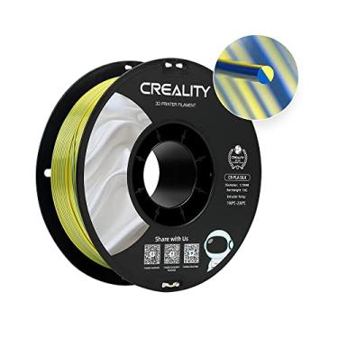 Imagem de Filamento Creality para Impressoras 3D, 1,75mm, CR-Silk PLA - 1KG Bi Color (Amarelo/Azul) Alta elasticidade, transparencia e textura macia. Delicado e Brilhante, Toque sedoso