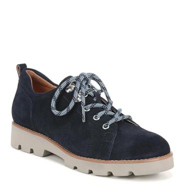 Imagem de Vionic Mocassins femininos com cadarço Ballari Oxford - sapatos casuais de suporte com suporte de arco ortopédico oculto que incluem conforto de três zonas com suporte de arco de palmilha ortopédica, ajuste médio e largo, Azul marino, 8