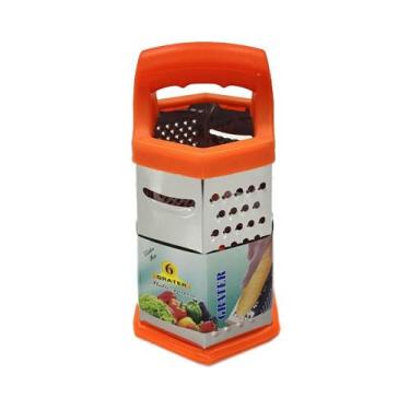 Imagem de Ralador de Legumes 6Faces Aço Inox Laranja N234514-1 -Quanhe