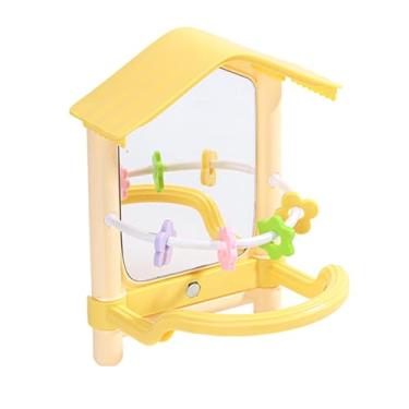 Imagem de Whtkoph Brinquedo para Pássaros com Espelho, Jogo de Entretenimento, com Poleiro, Brinquedo para, Calopsitas, Canários, Amarelo