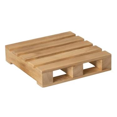 Imagem de Vintiquewise Suporte de exibição de paletes de madeira rústica de 33 cm para decoração de casa, mesa central, suporte de vela ou sobremesa, vaso de plantas, faça você mesmo, detalhes de festa e