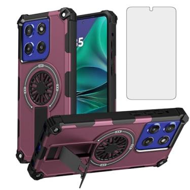 Imagem de Asuwish Capa de celular para Motorola Moto G Stylus 5G 2025 com protetor de tela de vidro temperado e suporte magnético à prova de choque, fina, híbrida, resistente, acessórios G5 feminino masculino