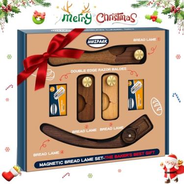 Imagem de HHZPAEK Conjunto de ferramentas magnéticas para pontuação de massa coxa, pacote com 4 ferramentas de pontuação para pão de fermento, conjunto de presente de aniversário e presente de Natal para