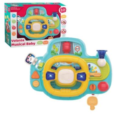 Imagem de Brinquedo Volante Musical Infantil com Sons, Músicas e Luzes Educativo Baby Montessori para Coordenação Motora e Diversão