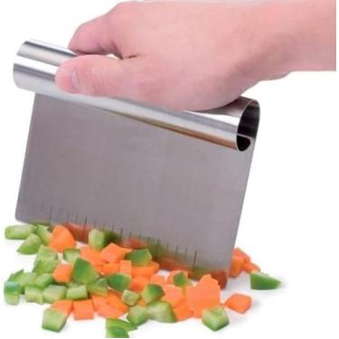 Imagem de Espátula de Aço Inox com Régua Medidora 15 cm - Ideal para Confeitaria e Cozinha - Raspar Cortar - Dividir Massas Legumes e Chocolate