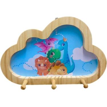 Imagem de Cabideiro Infantil Nuvem Dino Baby Juntos - Senior, Madeira