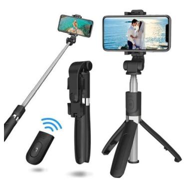 Imagem de Pau Bastão Selfie Tripé Controle Bluetooth Retrátil Celular - Shopbr