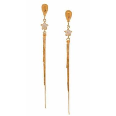 Imagem de Brinco De Ouro 18k Glamour Franja - DR Joias