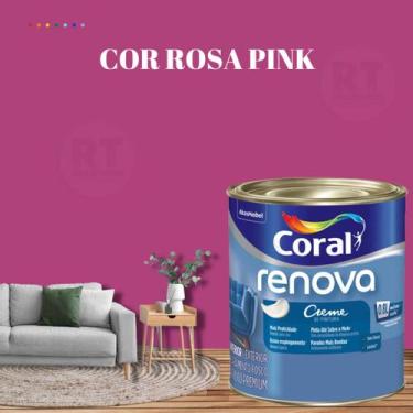 Imagem de Tinta Parede Rosa Acrílica Fosca Coral Renova 800ml, ROSA PINK