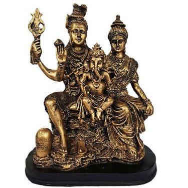 Imagem de Estatueta Família Shiva Parvato Ganesha 27cm 14005 Manxs - Plat1