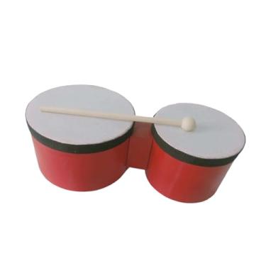 Imagem de oshhni Conjunto de tambores bongô, instrumento de ensino de tambor de mão, fácil de usar, instrumento musical portátil, bongôs de madeira para crianças, 6inch and 7inch