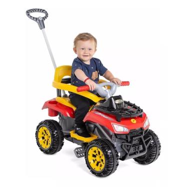 Imagem de Carrinho de Passeio Infantil Calesita Vermelho Cross Up Quadriciclo para Crianças 12 meses+