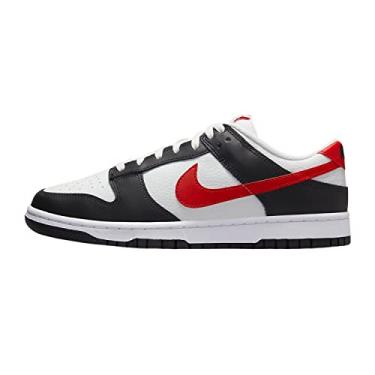 Imagem de Nike Tênis masculino retrô Dunk Low, Universidade preta, vermelha, branca, 46