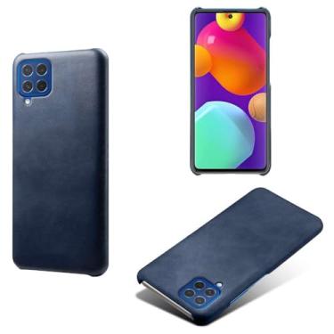 Imagem de Capa para Samsung Galaxy M62,Proteção contra quedas,Casca de volta de cor sólida simples,Design de couro de imitação de plástico-Blue