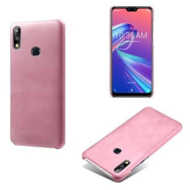Imagem de Capa para Asus Zenfone Max PRO(M2) ZB631KL,Proteção contra quedas,Casca de volta de cor sólida simples,Design de couro de imitação de plástico-Pink