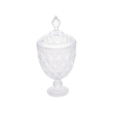 Imagem de Bomboniere Potiche de Cristal com Pé Lyor Diamond 15x32cm Incolor Design Elegante