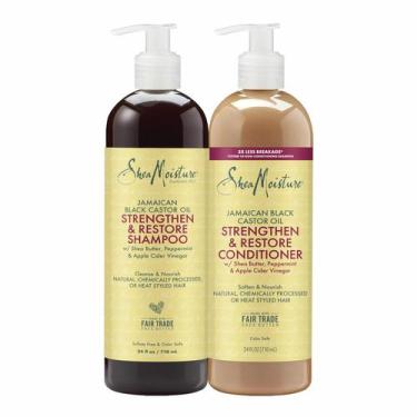 Imagem de Pacote de shampoo e condicionador SheaMoisture Strengthen & Restore co