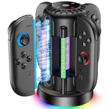 Imagem de Charging-Dock-for-Nintendo-Switch-2-Joycon (2025), Switch 2 Charger Station com 10 luzes LED, carregador Joycon com magnético, estação de carregamento rápido para Joy-con, acessórios de controle