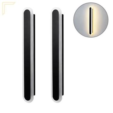 Imagem de 2 Arandela Acrilico Jateado Preto Cabeceira 40 Cm Lup97 - Acende a Luz