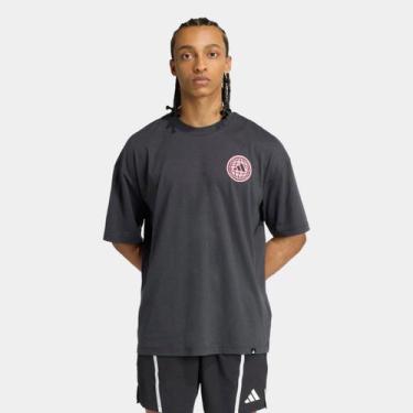 Imagem de Camiseta Adidas Gráfica Masculina, Cinza, P