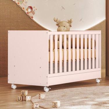 Imagem de Berço Mini Cama Doce Sonho 77,0cm X 74,0cm X 133,0cm Rosa - Qmovi
