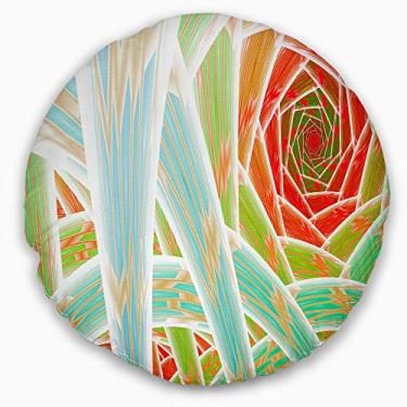 Imagem de Design vermelho fractal infinita túnel abstrato sala de estar redonda, sofá, almofada de alta qualidade + capa de almofada impressa em ambos os lados 40 cm