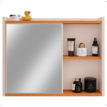 Imagem de Espelheira Parede Organizadora Armário Prateleira Multiuso Porta Itens