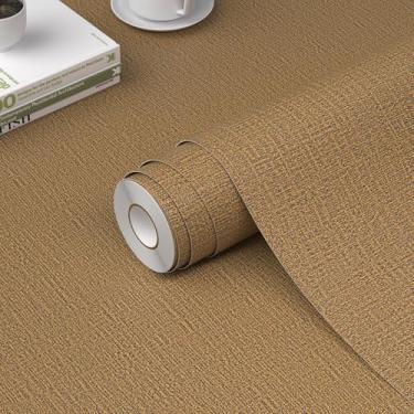 Imagem de WADILE Papel de parede para descascar e colar de pano de grama 59,9 cm x 1,198 cm, papel de contato texturizado para armários, papel de parede de linho sintético puxar e colar, papel de parede de