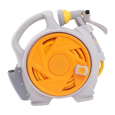 Imagem de Whtkoph Carrinho para Mangueira de Jardim, Suporte para Mangueira, Resistente Ao Desgaste, Conjunto Prático para Irrigação de Jardim, Mangueiras Telescópicas, Amarelo, Tamanho real