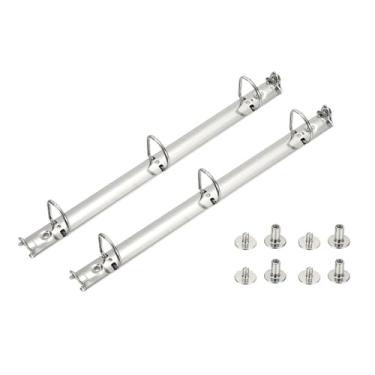 Imagem de PATIKIL Mecanismos de fichário A4 com 3 furos, 2 conjuntos de 2 anéis D de 2 cm, organizador de fichário de substituição de folhas soltas com interruptores para organizadores, pasta de armazenamento