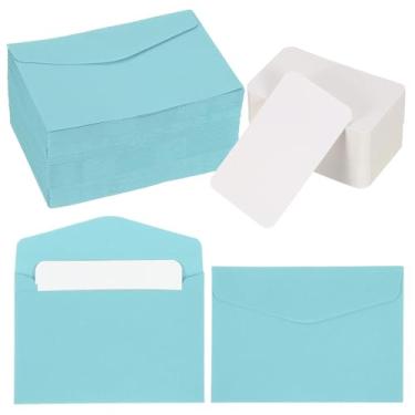 Imagem de PATIKIL Conjunto de 200 mini envelopes com cartões em branco, 11,4 x 8 cm cartões de notas e envelopes em branco para presente de casamento, convite de formatura, feriado, dia de Ação de Graças, Natal